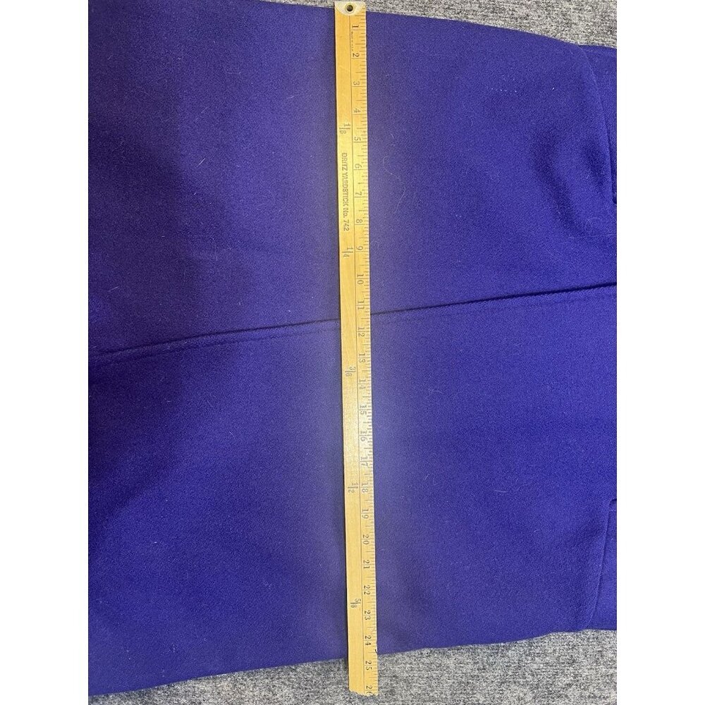 Vintage Purple 100% Wool Coat Long USA Style LTD Large Size 12-14 - Picture 8 of 8